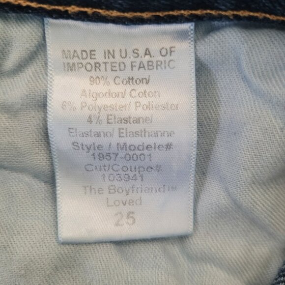 Current/Elliott Boyfriend Jeans Womens Size 25 Mid-Rise Classic Distressed Denim - Picture 7 of 10